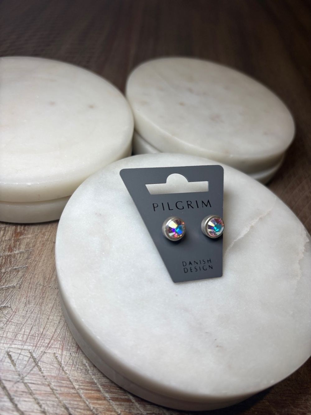 161 Pilgrim Aurora Crystal Stud Earrings - Iridescent
